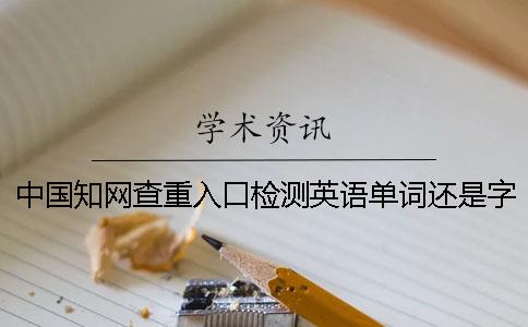 中国知网查重入口检测英语单词还是字母