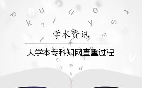 大学本专科知网查重过程