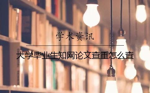 大学毕业生知网论文查重怎么查