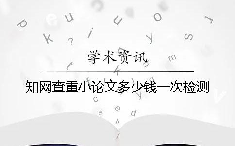 知网查重小论文多少钱？一次检测