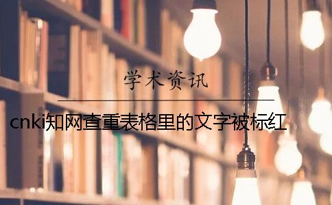 cnki知网查重表格里的文字被标红了怎么能修改？