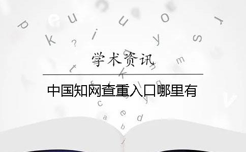 中国知网查重入口哪里有