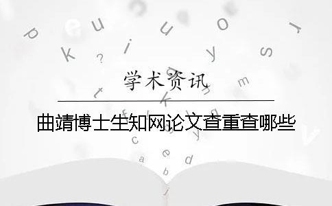 曲靖博士生知网论文查重查哪些