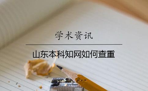 山东本科知网如何查重
