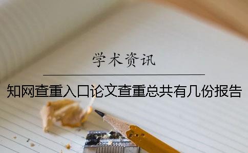知网查重入口论文查重总共有几份报告文档？