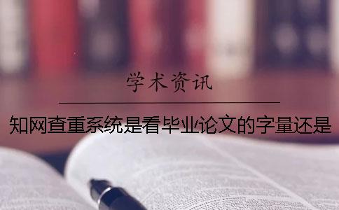 知网查重系统是看毕业论文的字量还是字符数？