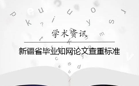 新疆省毕业知网论文查重标准