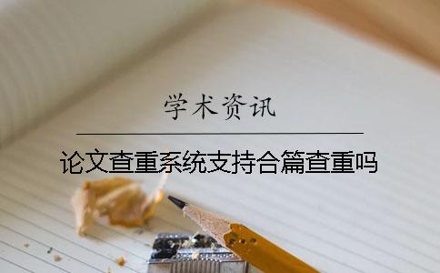 论文查重系统支持合篇查重吗？
