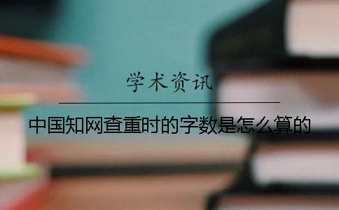 中国知网查重时的字数是怎么算的？