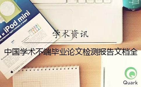 中国学术不端毕业论文检测报告文档全部有几份？
