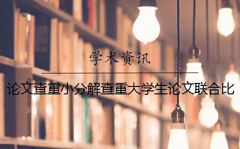 论文查重小分解查重大学生论文联合比对库