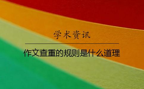 作文查重的规则是什么道理