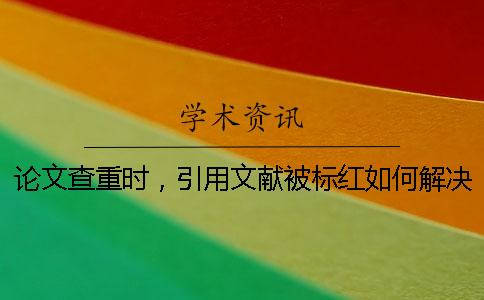 论文查重时，引用文献被标红如何解决？