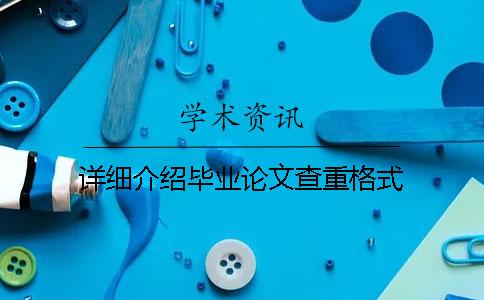 详细介绍毕业论文查重格式