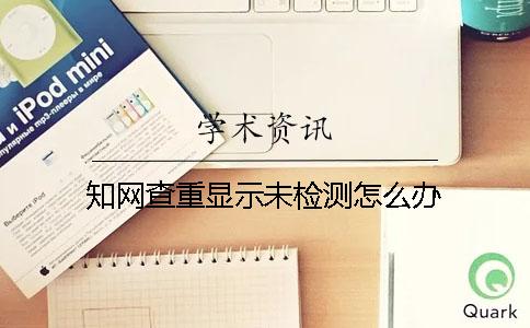 知网查重显示未检测怎么办