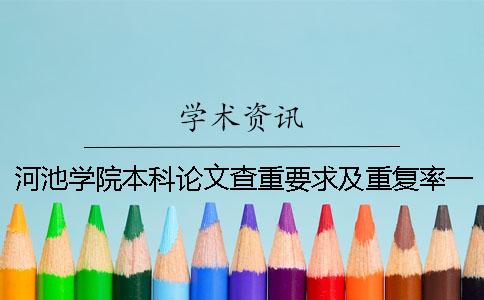 河池学院本科论文查重要求及重复率一