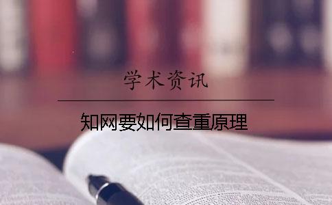 知网要如何查重原理