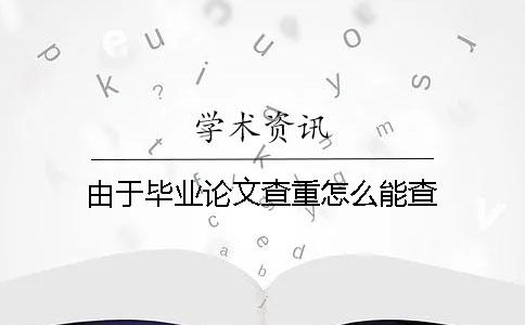 由于毕业论文查重怎么能查