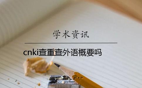 cnki查重查外语概要吗