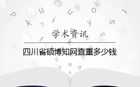 四川省硕博知网查重多少钱
