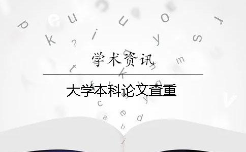 大学本科论文查重