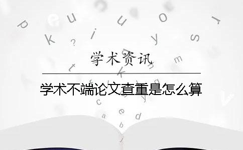 学术不端论文查重是怎么算