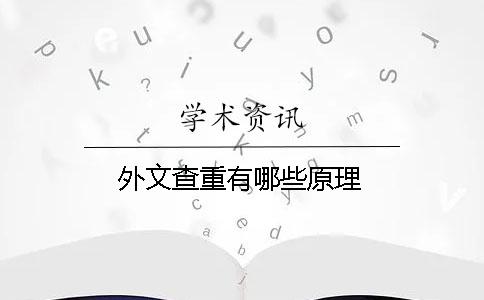 外文查重有哪些原理