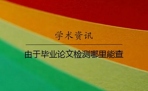 由于毕业论文检测哪里能查