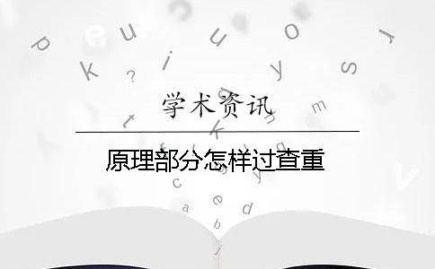原理部分怎样过查重