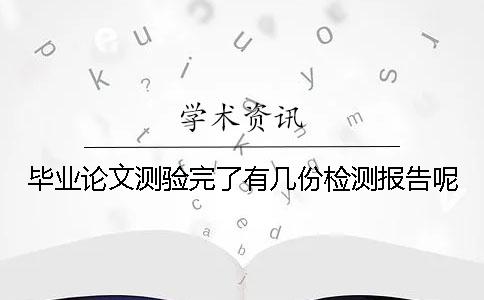 毕业论文测验完了有几份检测报告呢
