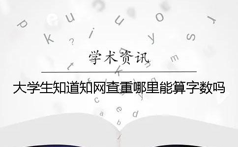 大学生知道知网查重哪里能算字数吗？