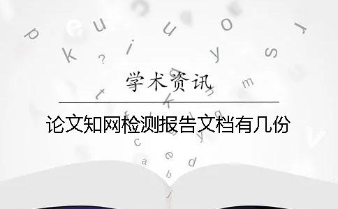 论文知网检测报告文档有几份