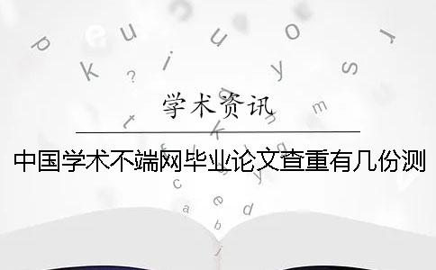 中国学术不端网毕业论文查重有几份测试报告？