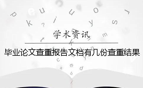 毕业论文查重报告文档有几份查重结果