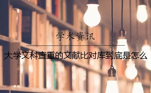 大学文科查重的文献比对库到底是怎么回事