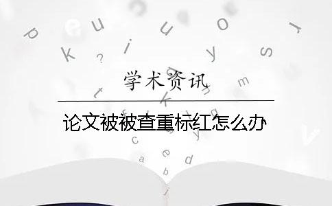 论文被被查重标红怎么办？