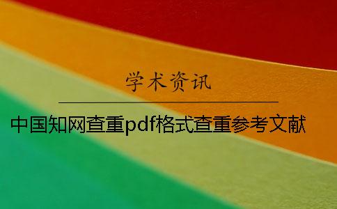 中国知网查重pdf格式查重参考文献