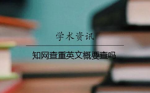 知网查重英文概要查吗